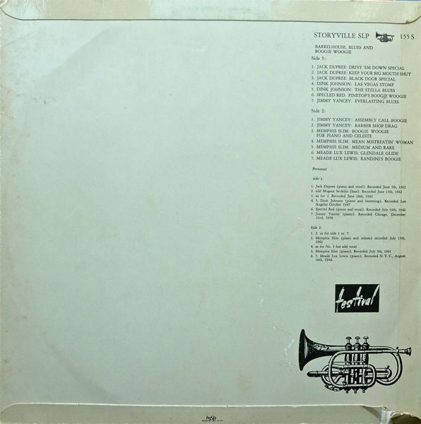 Various ~ Barrelhouse, Blues And Boogie Woogie (Vinyl) - Djungel & Jazz