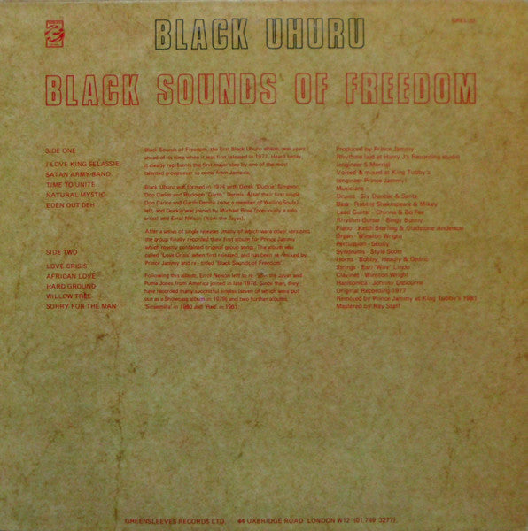 Black Uhuru ~ Black Sounds Of Freedom (Vinyl) - Djungel & Jazz