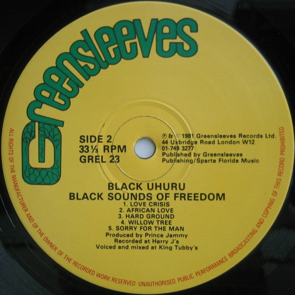 Black Uhuru ~ Black Sounds Of Freedom (Vinyl) - Djungel & Jazz