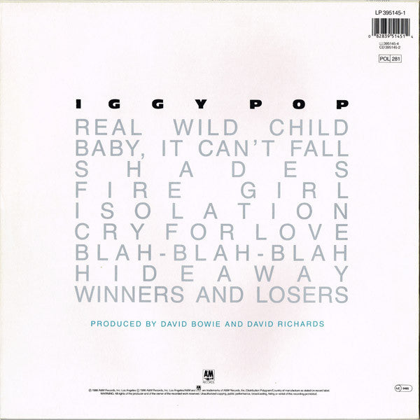 Iggy Pop ~ Blah-Blah-Blah (Vinyl) - Djungel & Jazz