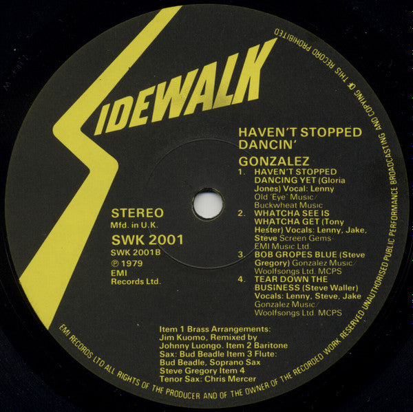 Gonzalez ~ Haven't Stopped Dancin' (Vinyl) - Djungel & Jazz