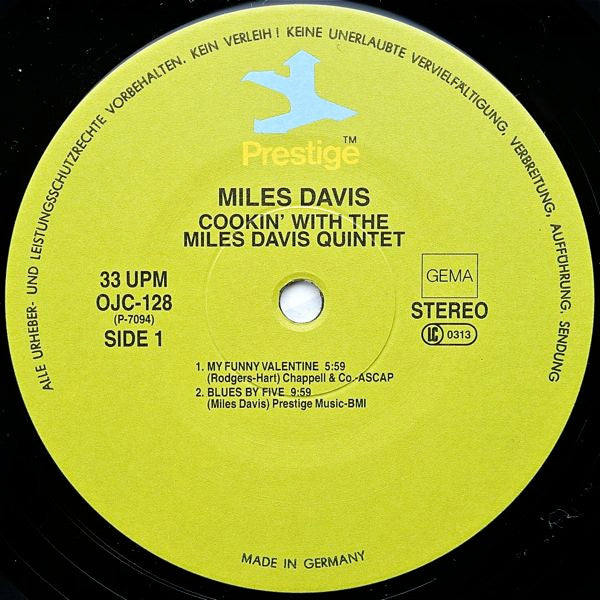 The Miles Davis Quintet : Cookin' With The Miles Davis Quintet (LP, Album, RE)