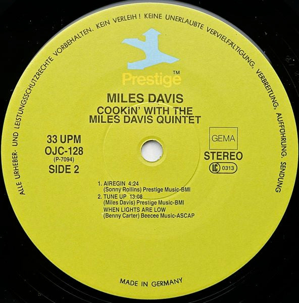 The Miles Davis Quintet : Cookin' With The Miles Davis Quintet (LP, Album, RE)