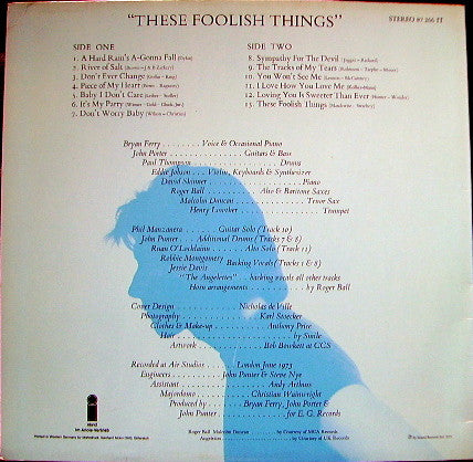 Bryan Ferry ~ These Foolish Things (Vinyl) - Djungel & Jazz