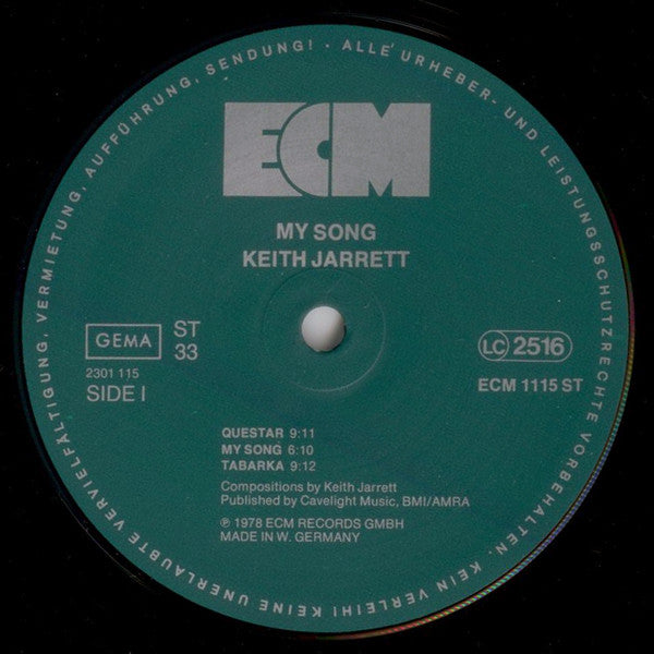 Keith Jarrett ~ My Song (Vinyl) - Djungel & Jazz
