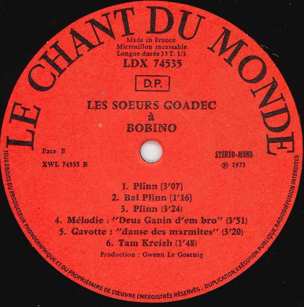 Les Sœurs Goadec = Les Sœurs Goadec ~ Ha Bobino = À Bobino (Vinyl) - Djungel & Jazz