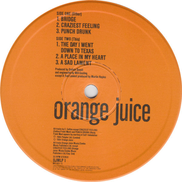 Orange Juice ~ Texas Fever (Vinyl) - Djungel & Jazz