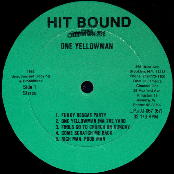 Yellowman & Fathead : One Yellowman (LP, Album)