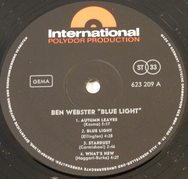 Ben Webster ~ Blue Light (Vinyl) - Djungel & Jazz