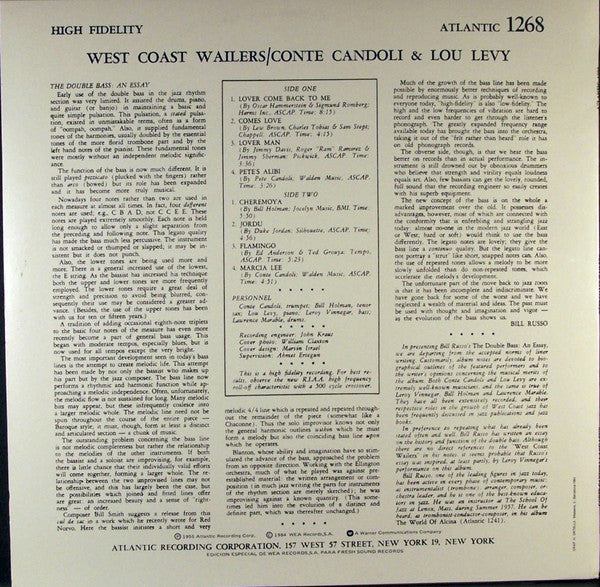 Conte Candoli & Lou Levy ~ West Coast Wailers (Vinyl) - Djungel & Jazz
