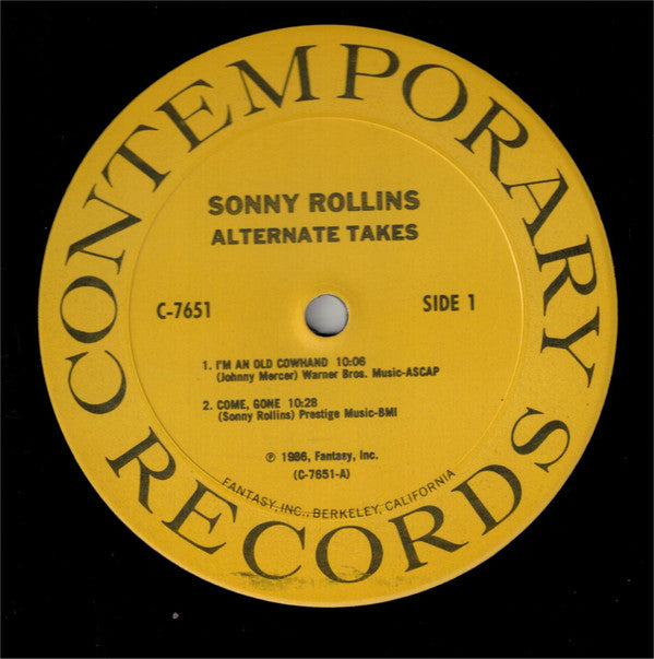 Sonny Rollins ~ Contemporary Alternate Takes (Vinyl) - Djungel & Jazz
