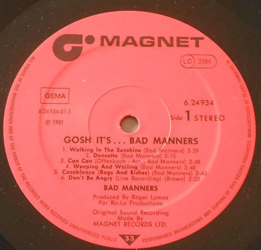 Bad Manners ~ Gosh It's... (Vinyl) - Djungel & Jazz