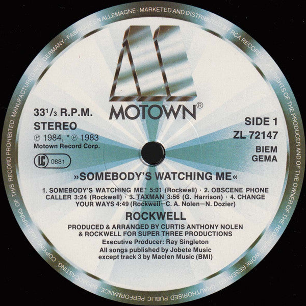 Rockwell ~ Somebody's Watching Me (Vinyl) - Djungel & Jazz