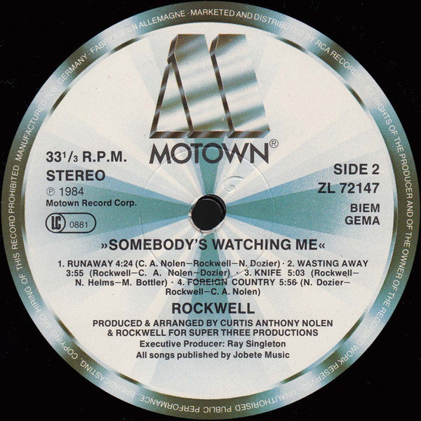 Rockwell ~ Somebody's Watching Me (Vinyl) - Djungel & Jazz