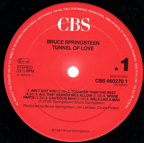 Bruce Springsteen ~ Tunnel Of Love (Vinyl) - Djungel & Jazz