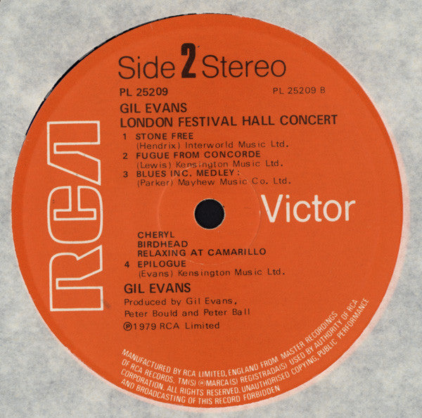 Gil Evans ~ Gil Evans Live At The Royal Festival Hall London 1978 (Vinyl) - Djungel & Jazz
