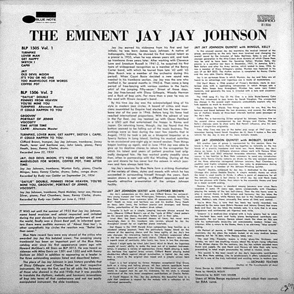 J.J. Johnson : The Eminent Jay Jay Johnson Volume 2 (LP, Comp)
