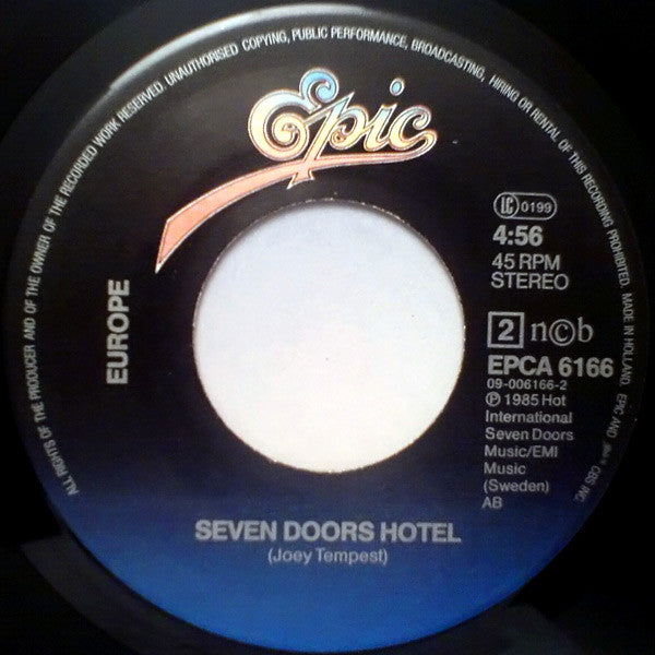 Europe (2) : Rock The Night (7", Single)