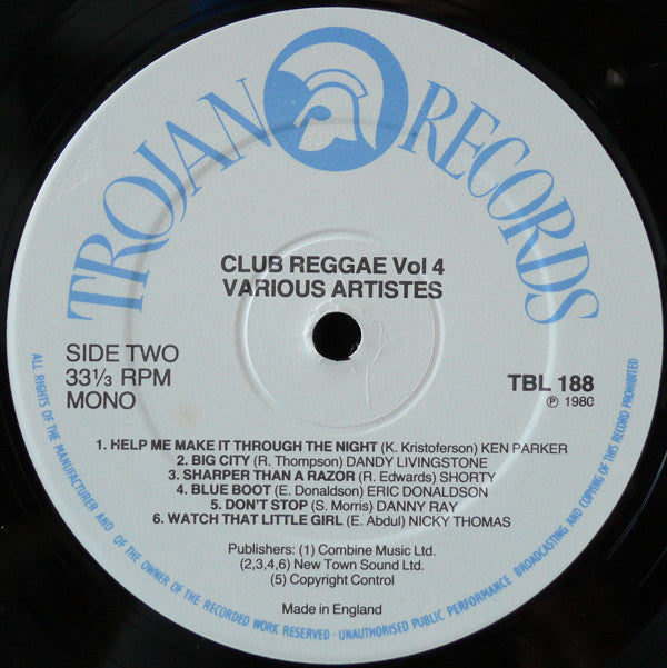 Various : Club Reggae Vol. 4 (LP, Comp, Mono, RE)