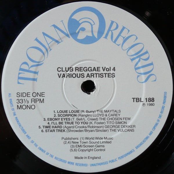 Various : Club Reggae Vol. 4 (LP, Comp, Mono, RE)