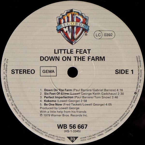 Little Feat ~ Down On The Farm (Vinyl) - Djungel & Jazz