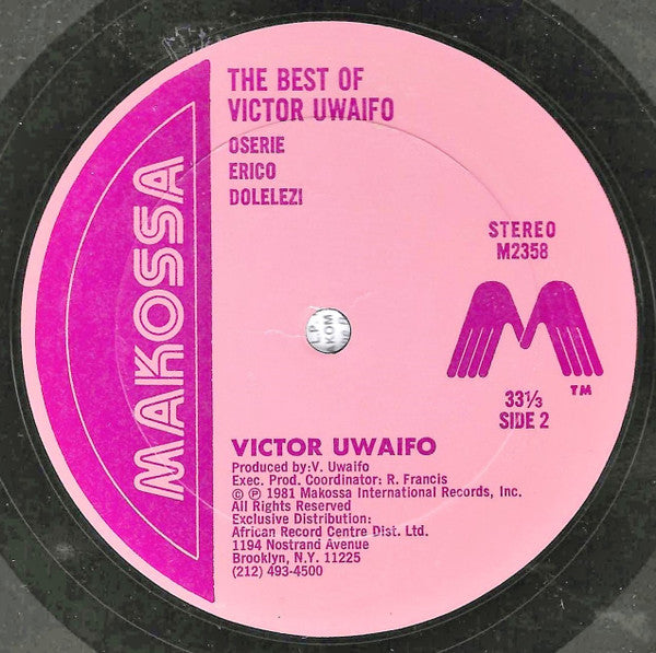 Sir Victor Uwaifo & His Titibitis ~ The Best Of Victor Uwaifo Vol.1 (Vinyl) - Djungel & Jazz