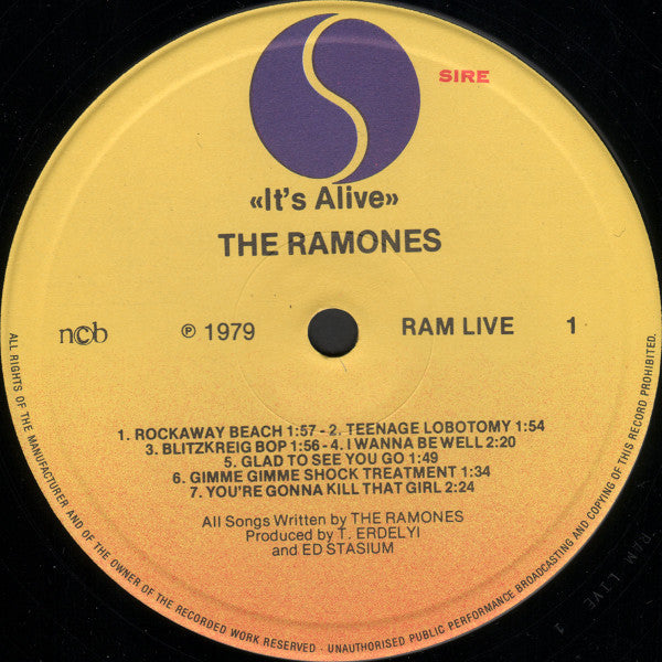 Ramones : It's Alive (2xLP, Album, Gat)