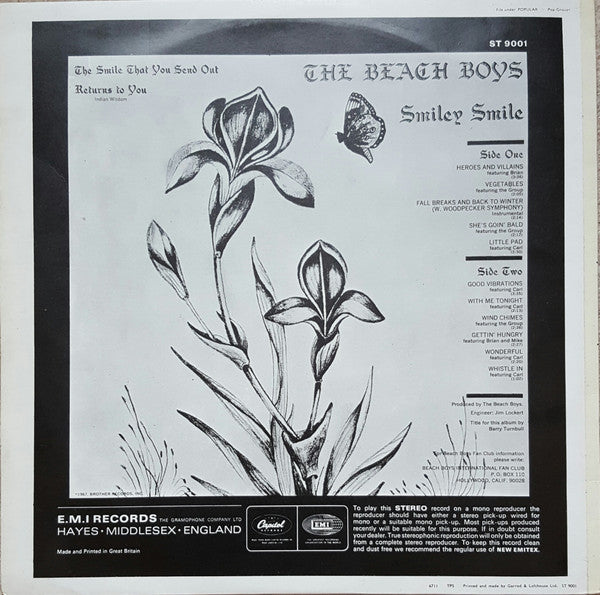 The Beach Boys : Smiley Smile (LP, Album, RE, RP)