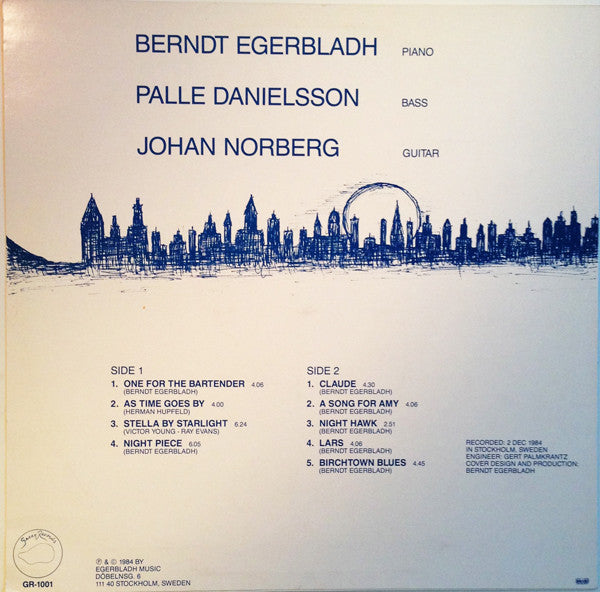 Berndt Egerbladh Trio ~ As Time Goes By (Vinyl) - Djungel & Jazz