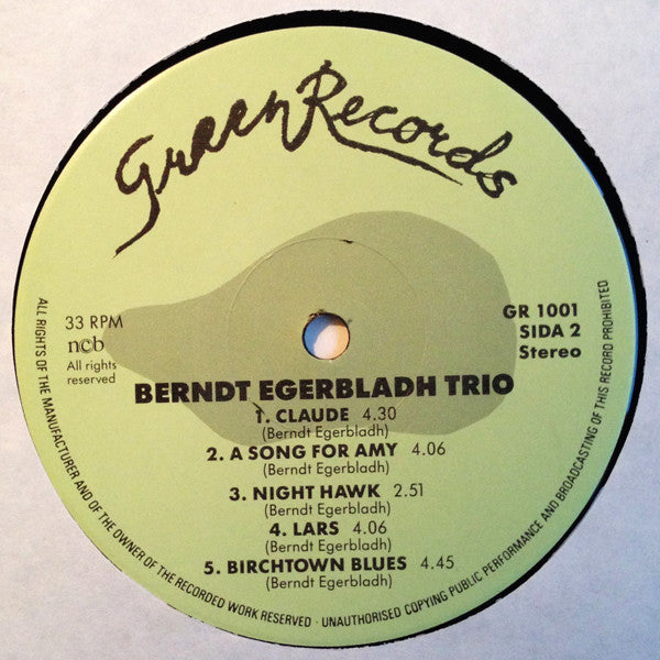 Berndt Egerbladh Trio ~ As Time Goes By (Vinyl) - Djungel & Jazz