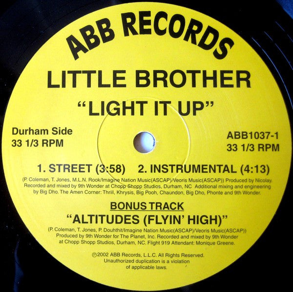 Little Brother (3) : Whatever You Say / Light It Up (12")
