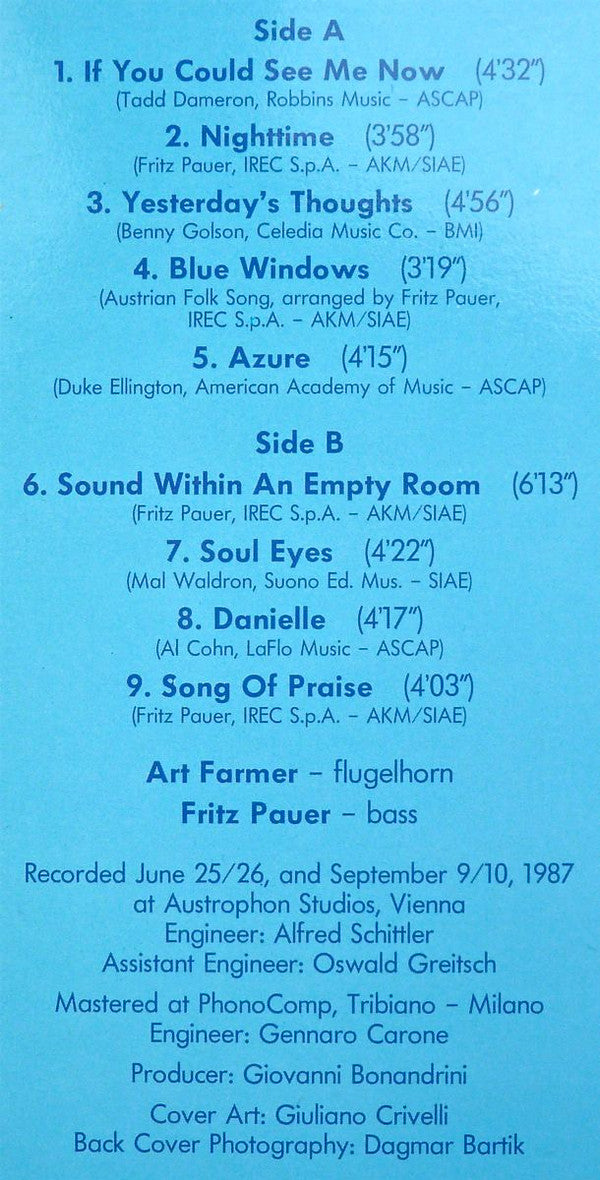 Art Farmer, Fritz Pauer ~ Azure (Vinyl) - Djungel & Jazz