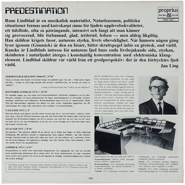 Rune Lindblad ~ Predestination (Vinyl) - Djungel & Jazz