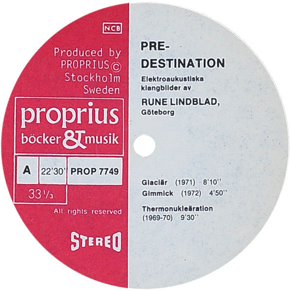 Rune Lindblad ~ Predestination (Vinyl) - Djungel & Jazz