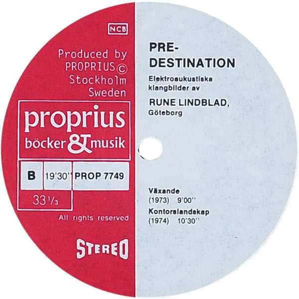 Rune Lindblad ~ Predestination (Vinyl) - Djungel & Jazz