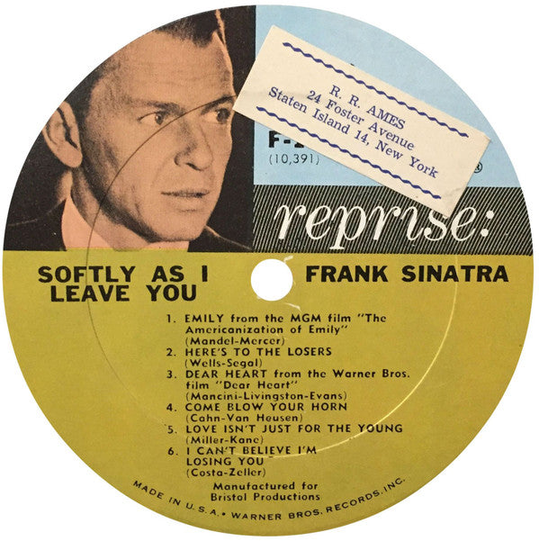 Frank Sinatra ~ Softly, As I Leave You (Vinyl) - Djungel & Jazz