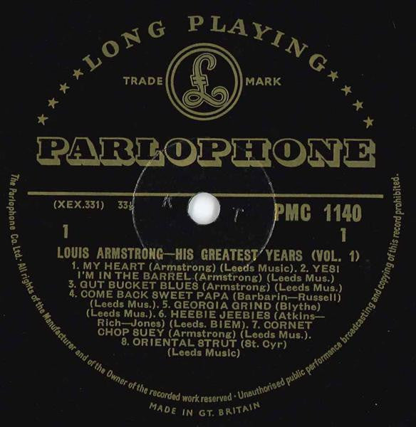 Louis Armstrong ~ His Greatest Years - Volume 1 (Vinyl) - Djungel & Jazz