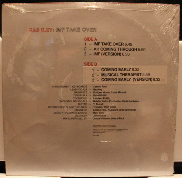 Ras Iley ~ IMF Take Over (Vinyl) - Djungel & Jazz