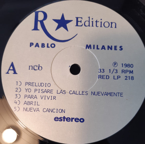 Pablo Milanés : Canta A La Resistencia Popular Chilena (LP, Album)