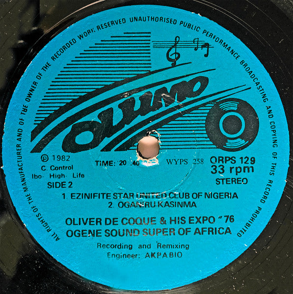 Oliver De Coque And His Expo'76-Ogene Sound Super Of Africa ~ Opportunity (Vinyl) - Djungel & Jazz