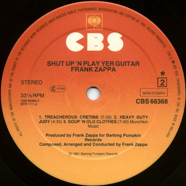 Frank Zappa ~ Shut Up 'N Play Yer Guitar (Vinyl) - Djungel & Jazz