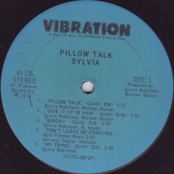 Sylvia Robinson ~ Pillow Talk (Vinyl) - Djungel & Jazz