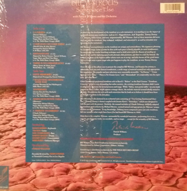 Bill Watrous With Patrick Williams And His Orchestra ~ Someplace Else (Vinyl) - Djungel & Jazz