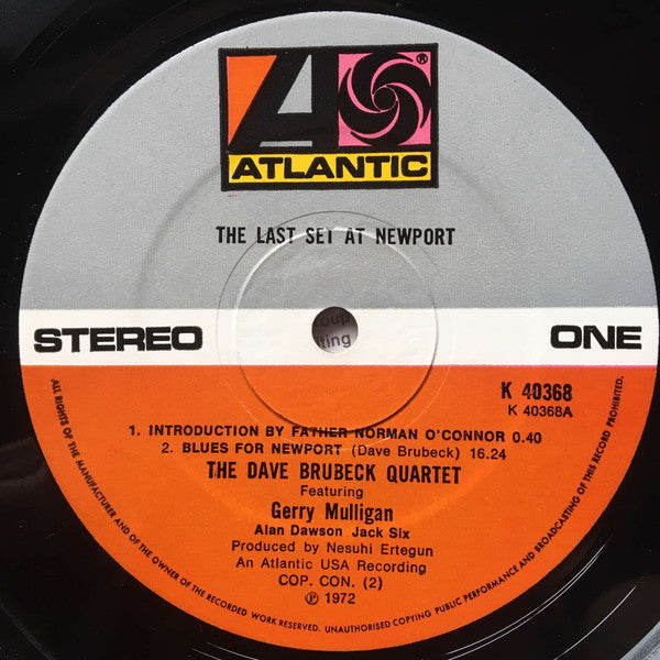 The Dave Brubeck Quartet ~ The Last Set At Newport (Vinyl) - Djungel & Jazz