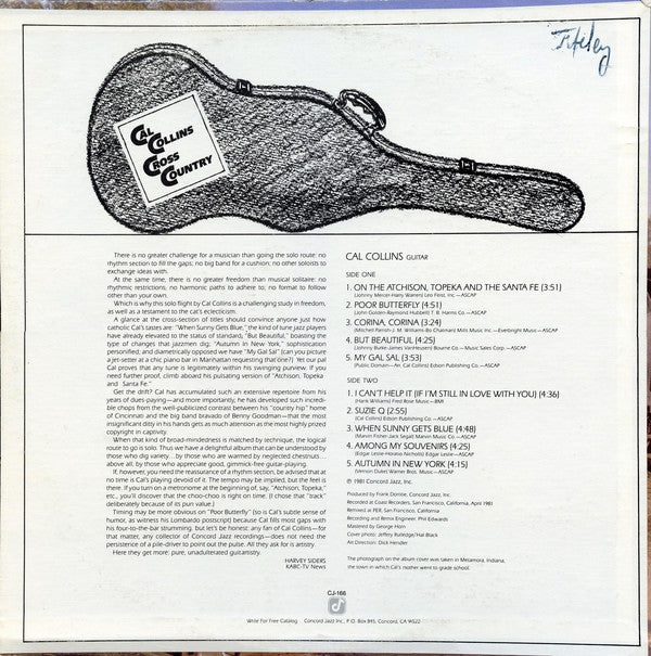Cal Collins ~ Cross Country (Vinyl) - Djungel & Jazz