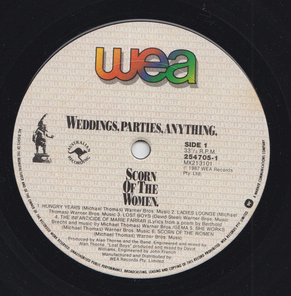 Weddings, Parties, Anything : Scorn Of The Women (LP, Album)