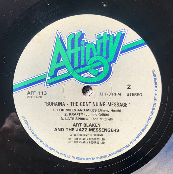 Art Blakey & The Jazz Messengers ~ Buhaina - The Continuing Message (Vinyl) - Djungel & Jazz