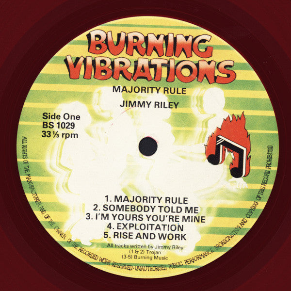 Jimmy Riley : Majority Rule (LP, Album, RP, Red)