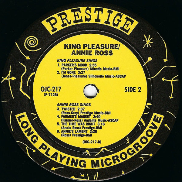 King Pleasure / Annie Ross : King Pleasure Sings / Annie Ross Sings (LP, Comp, RE, RM)