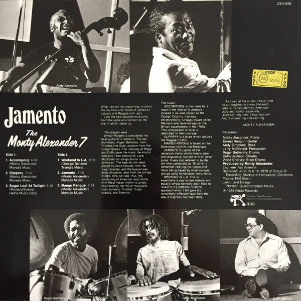 The Monty Alexander 7 ~ Jamento (Vinyl) - Djungel & Jazz